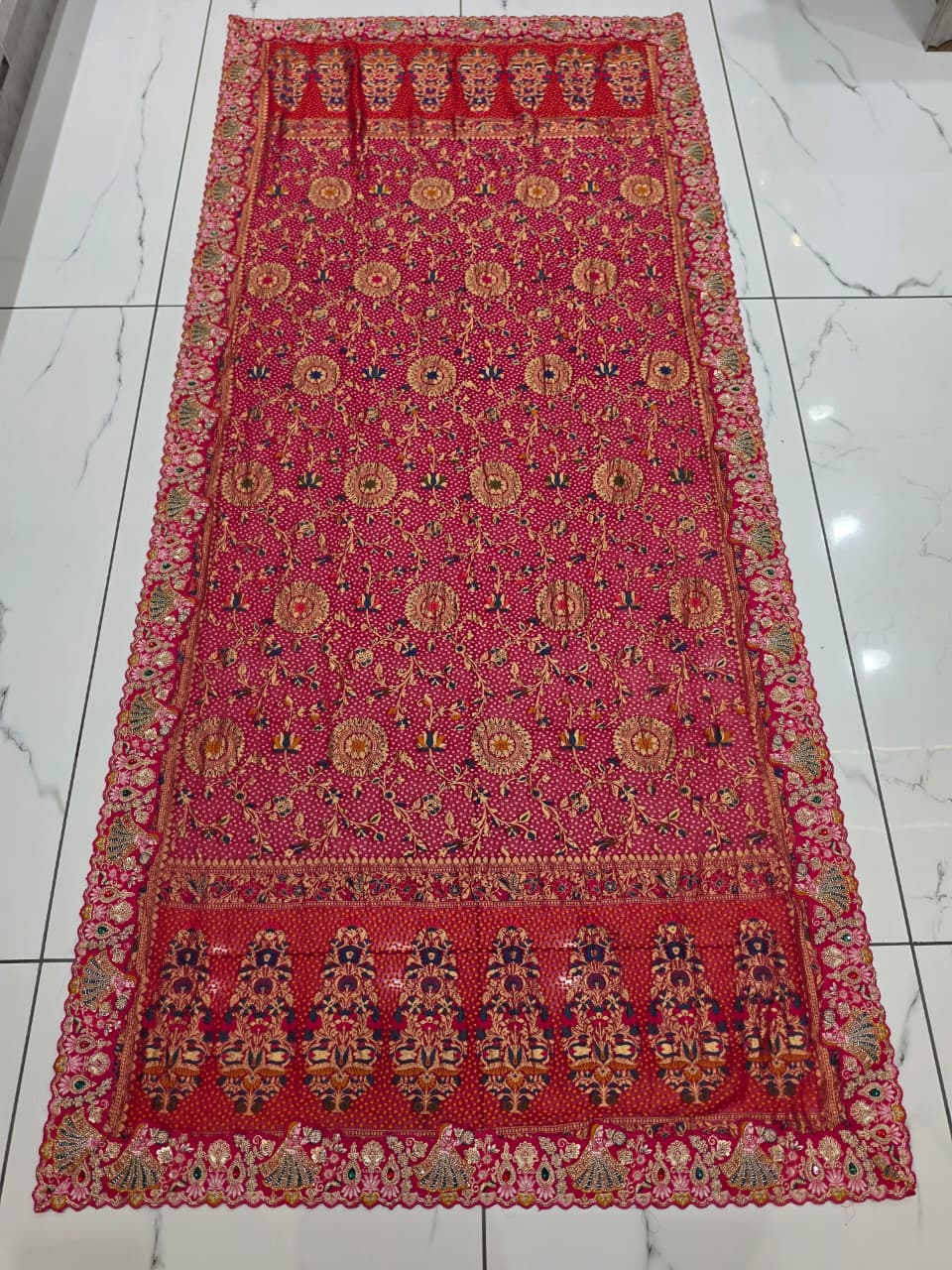 mina jorjet bordar work dupatta MJBWD002