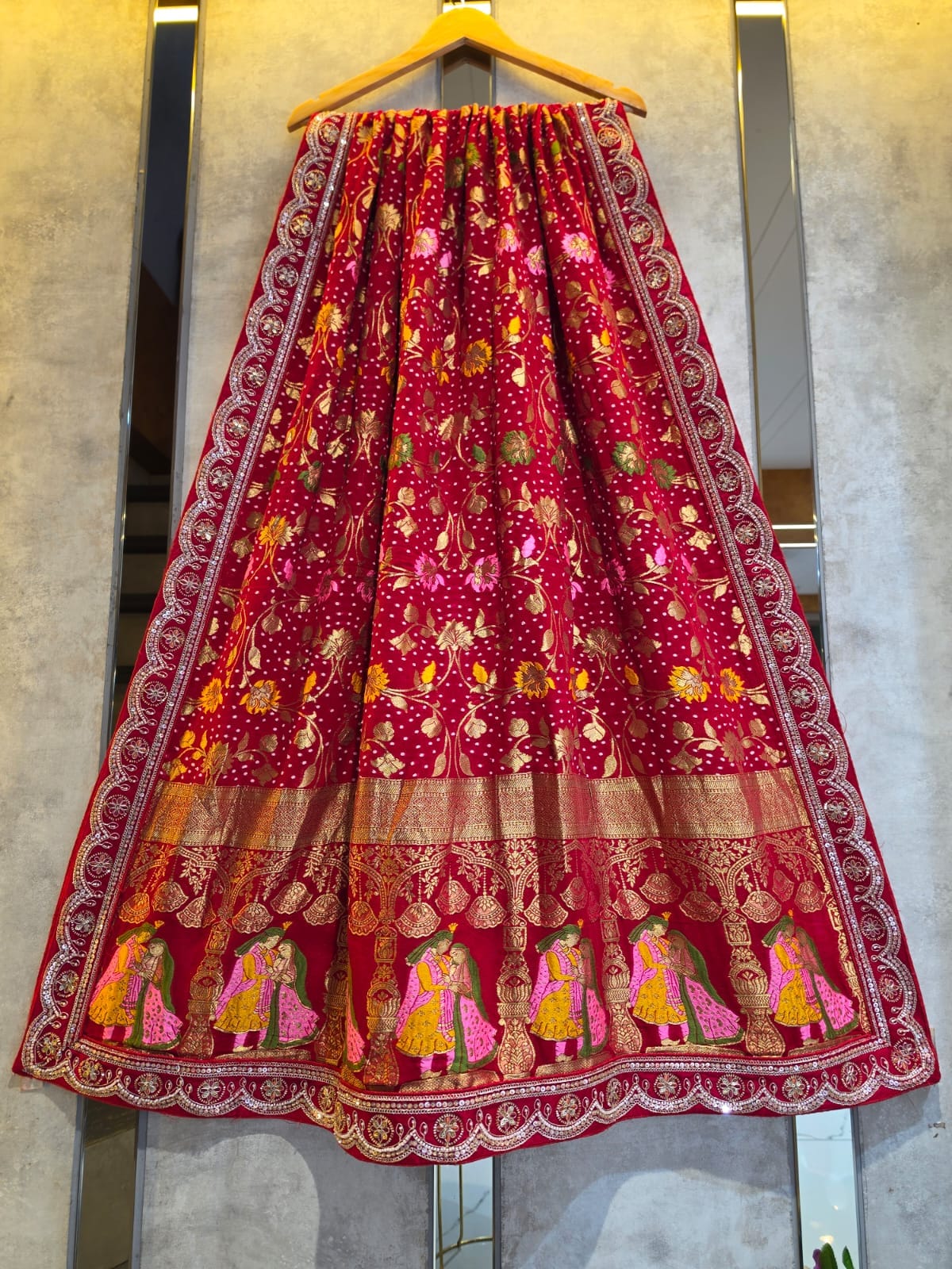 mina jorjet bordar work dupatta MJBWD006
