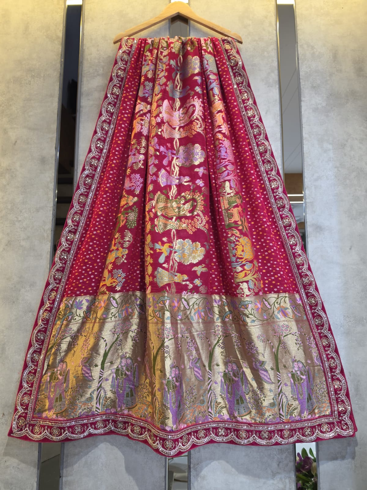 mina jorjet bordar work dupatta MJBWD007